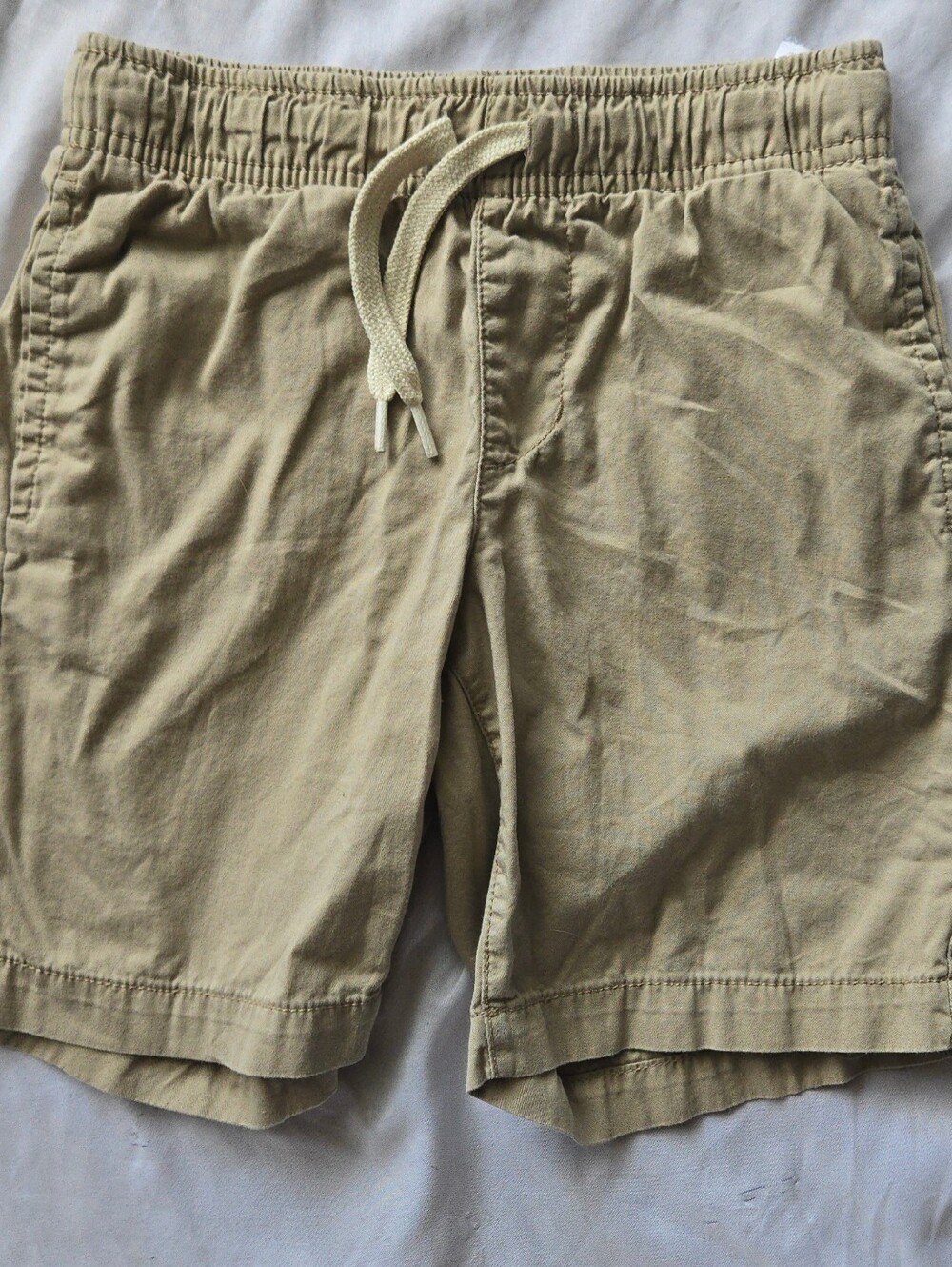 Old Navy Boys Size S 6-7 Khaki Elastic-Waist Drawstring  Shorts Summer Great Con